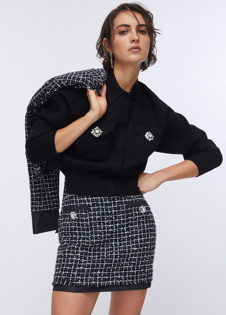 Minigonna in bouclé nero Liu Jo - medium