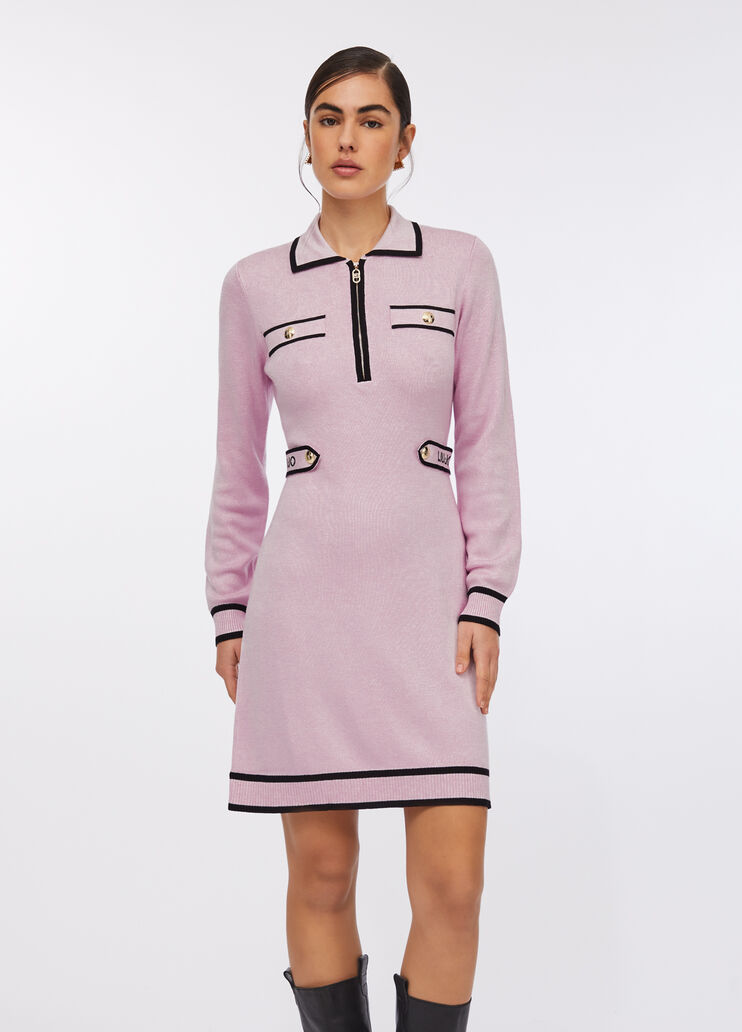 Silk-blend knit dress pink Liu Jo - large image number 0