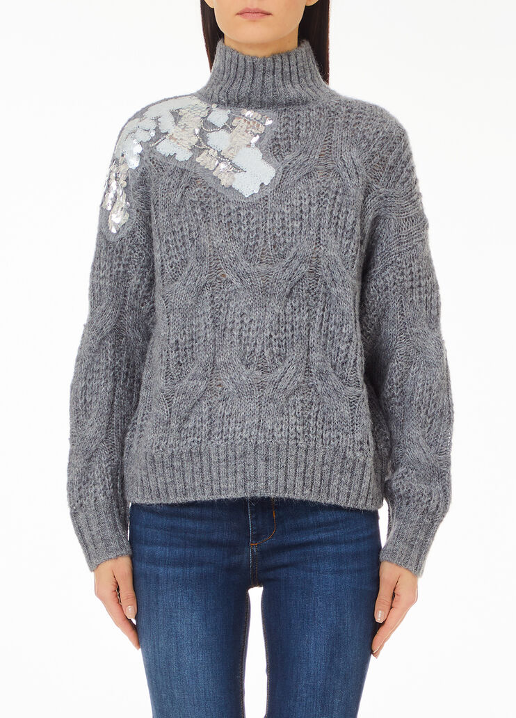 Dolcevita con paillettes grigio Liu Jo - medium