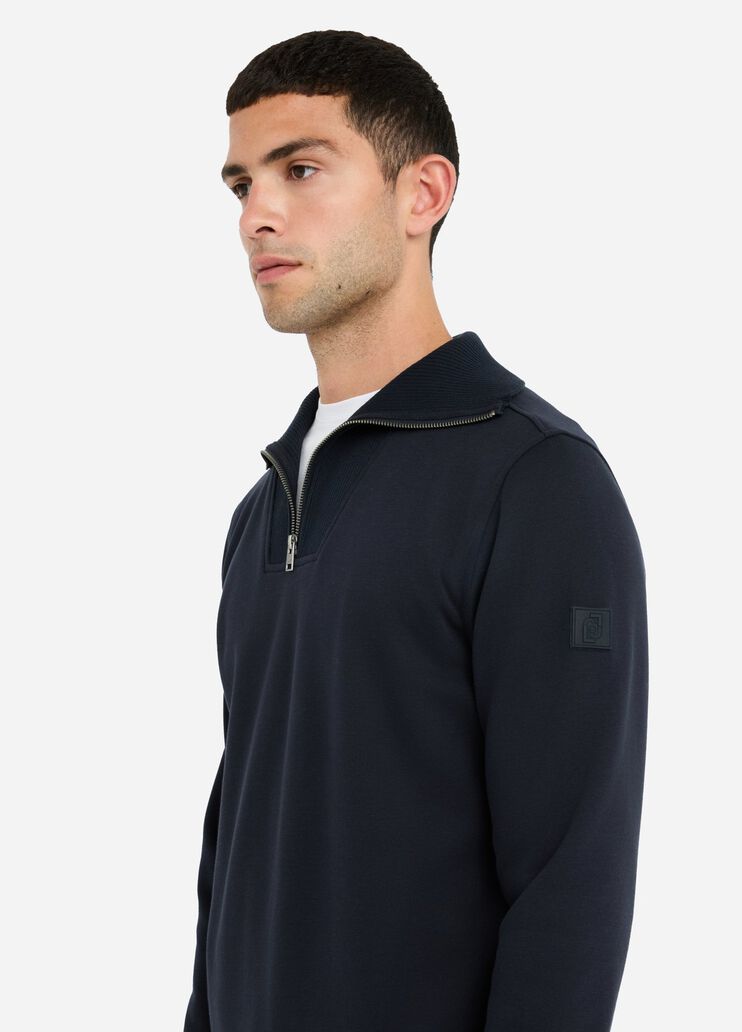 Cotton sweatshirt with zip dark blue Liu Jo - large image number 3 Cotton sweatshirt with zip dark blue Liu Jo - large image number 3