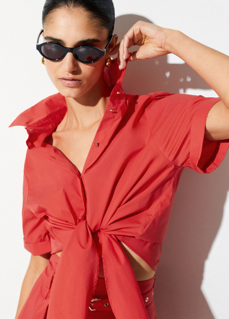 Shirt with knot red Liu Jo - medium