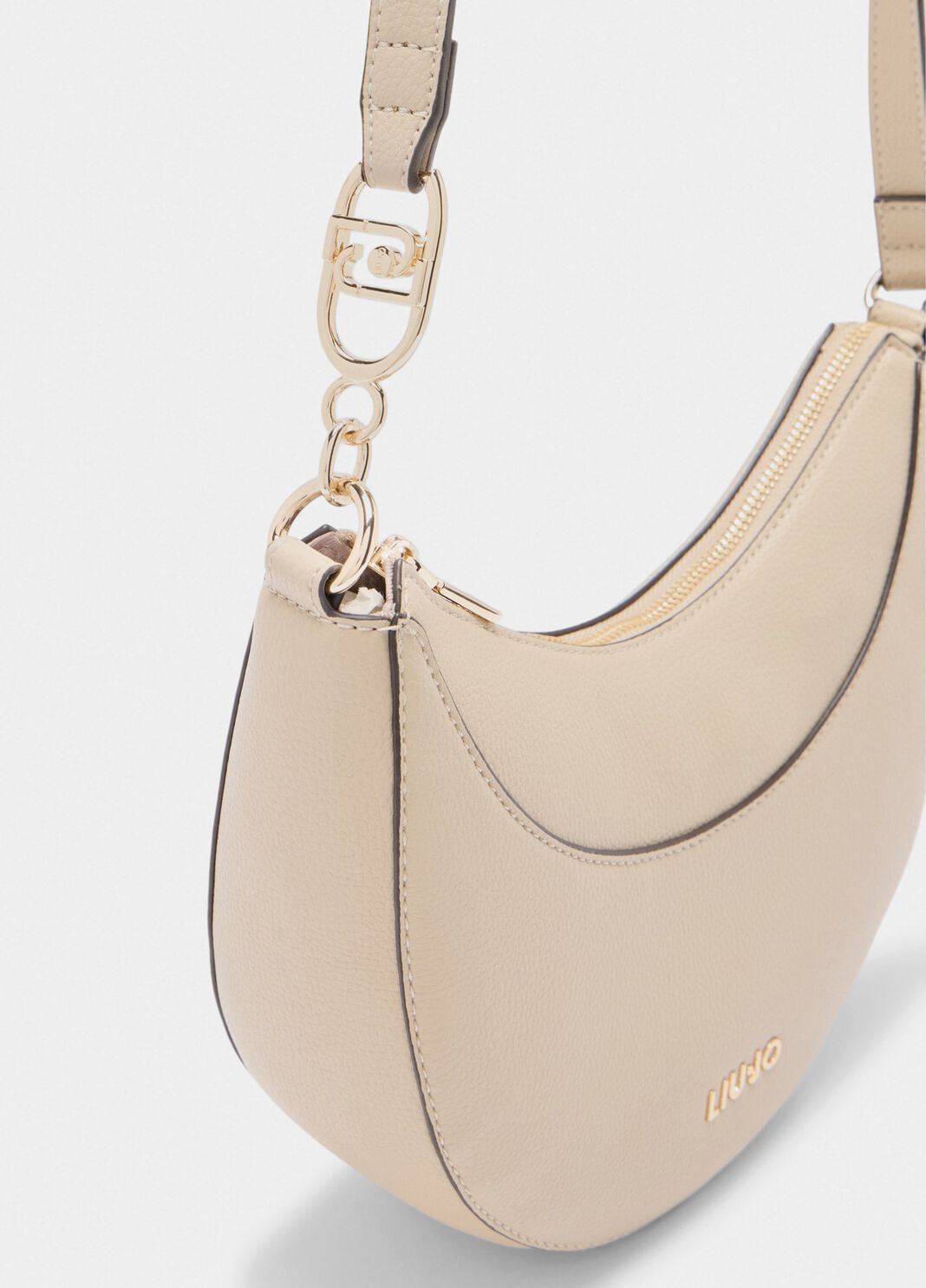 Borsa a spalla media con charm beige Liu Jo - large image number 3