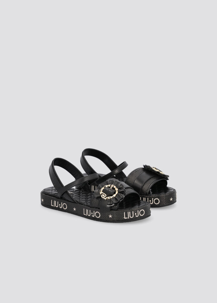 Sandals with cockade buckle black Liu Jo - large image number 1 Sandals with cockade buckle black Liu Jo - large image number 1