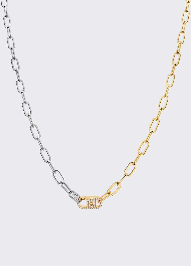 Zweifarbige Halskette mit Logo gold Liu Jo - medium