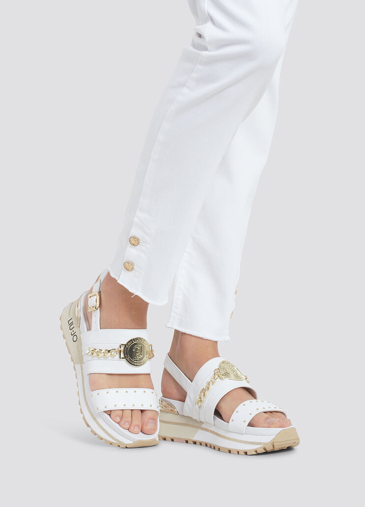 Сандалии на платформе с роскошной цепочкой белый Liu Jo - large image number 3
