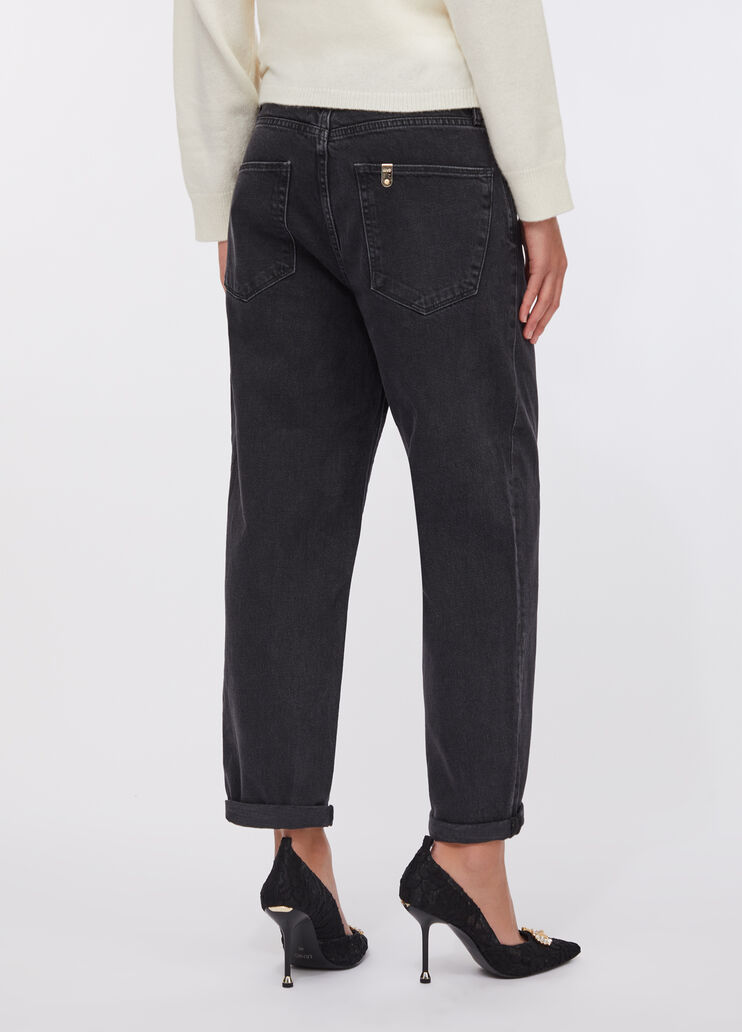 Boyfriend jeans with quilted pocket black denim Liu Jo - large image number 1