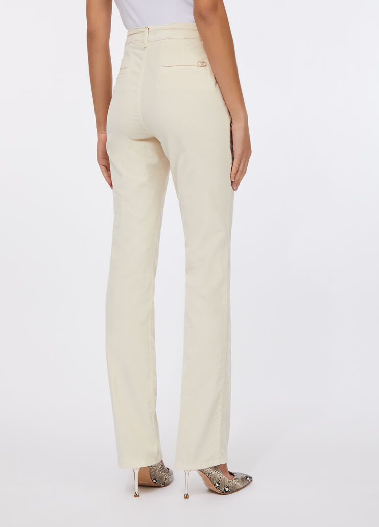 Pantalon bootcut en velours beige clair Liu Jo - large image number 1