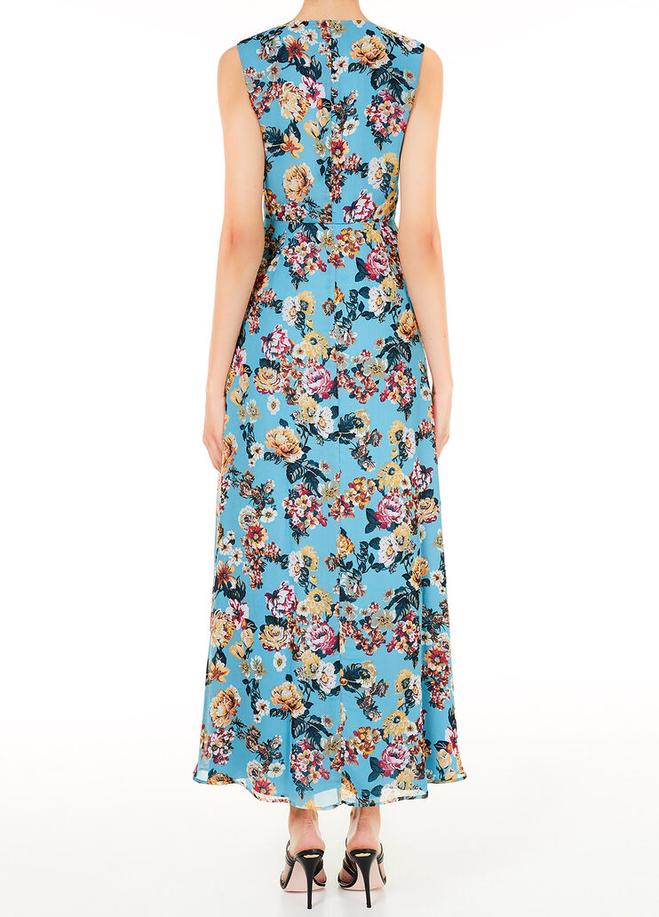 Long dress with print Azure blue flowers Liu Jo - large image number 1 Long dress with print Azure blue flowers Liu Jo - large image number 1