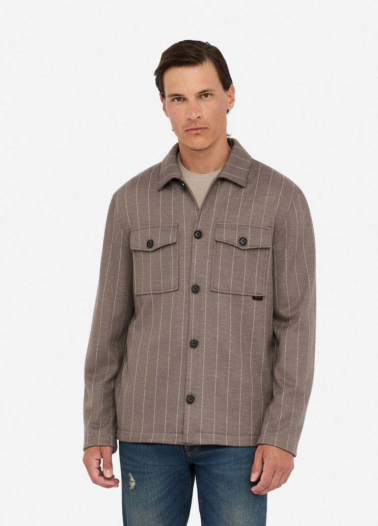 Striped cotton and wool shirt brown Liu Jo - large image number 0