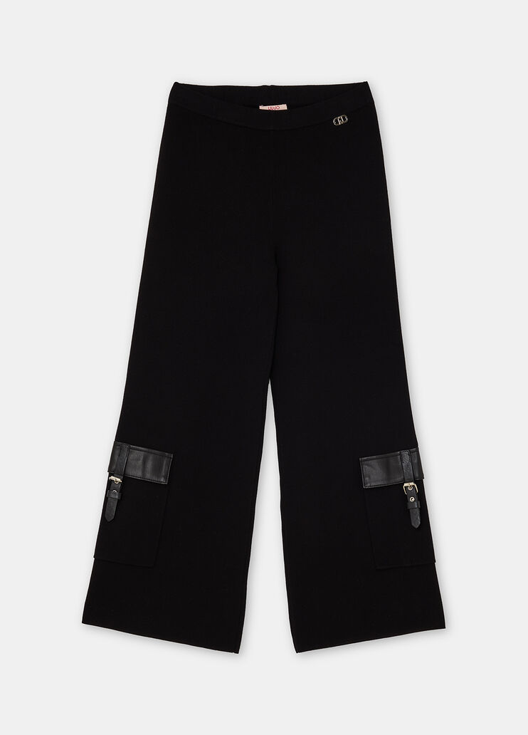 Knit trousers with buckles black Liu Jo - large image number 2