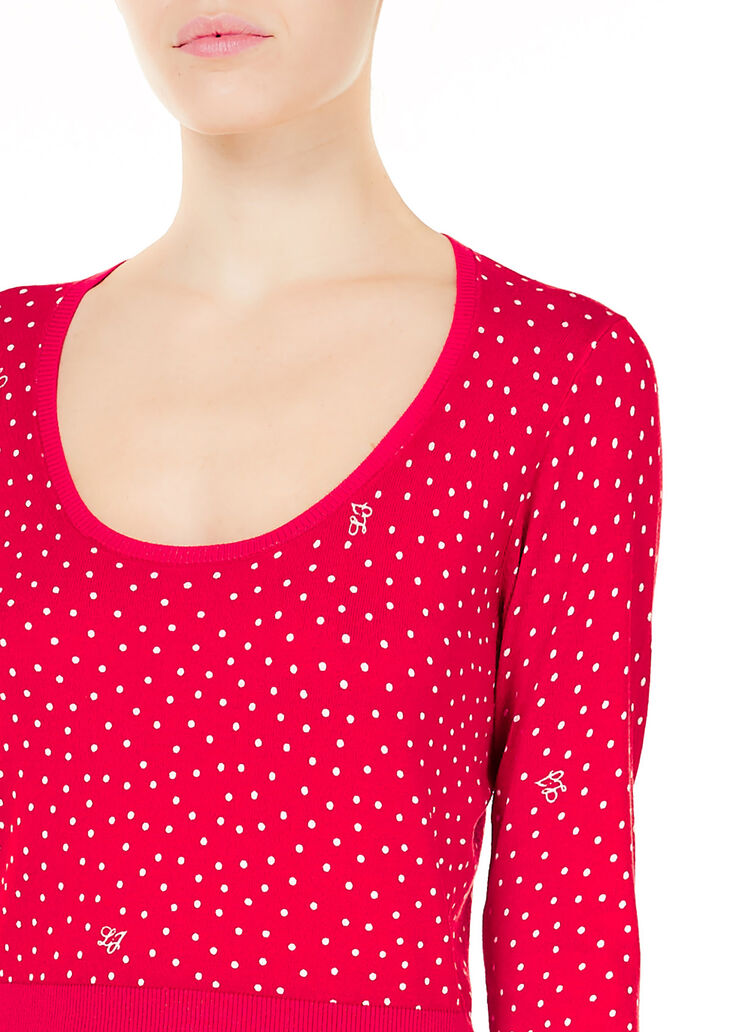 Pullover mit Tupfen Rot getupft Liu Jo - large image number 2 Pullover mit Tupfen Rot getupft Liu Jo - large image number 2