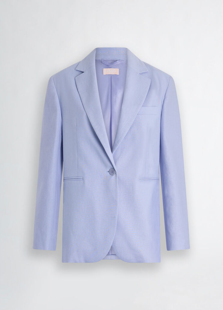 Linen and cotton blazer lavender Liu Jo - large image number 6 Linen and cotton blazer lavender Liu Jo - large image number 6