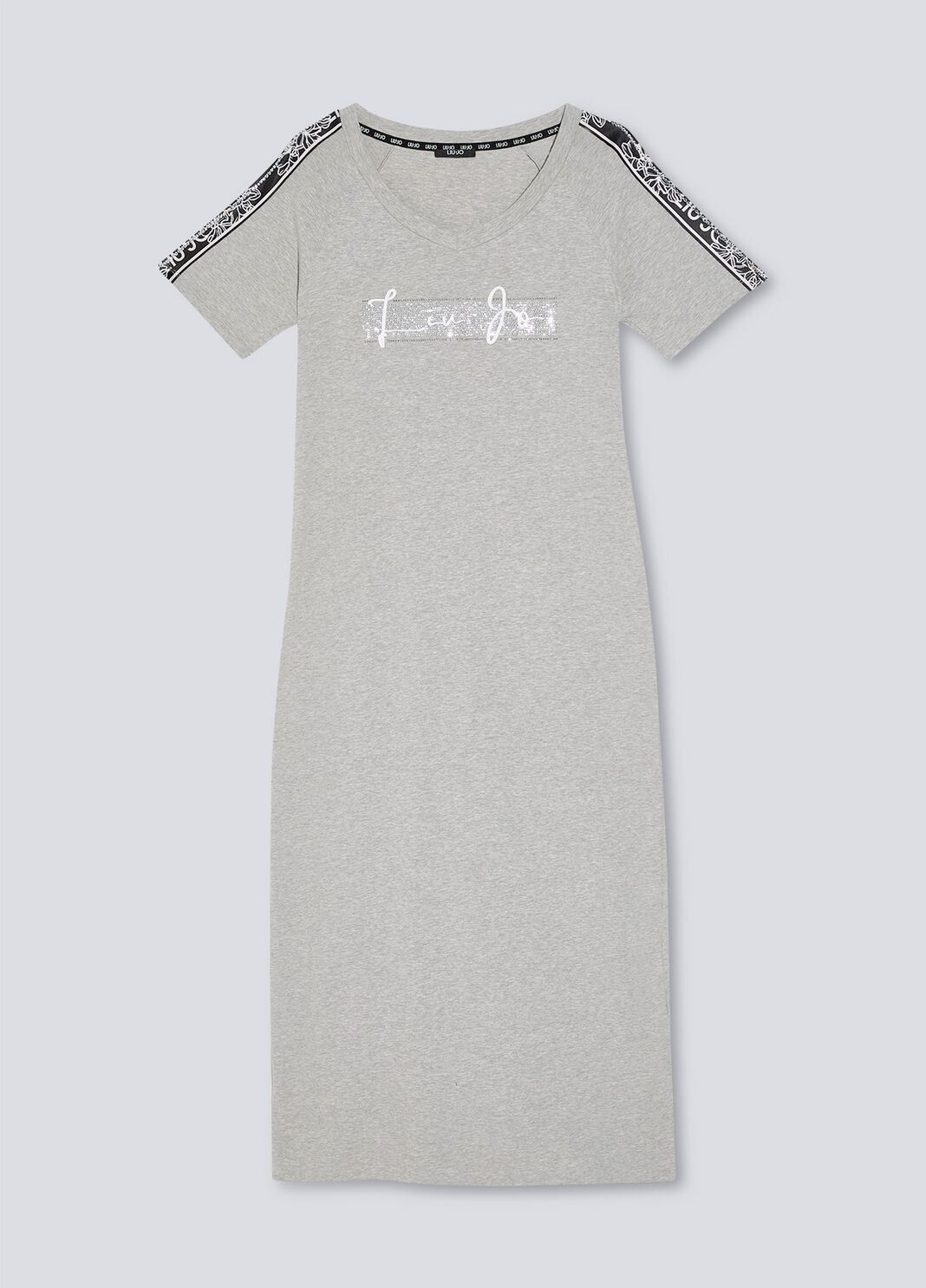 Длинное экологичное платье светло-серый Liu Jo - large image number 4