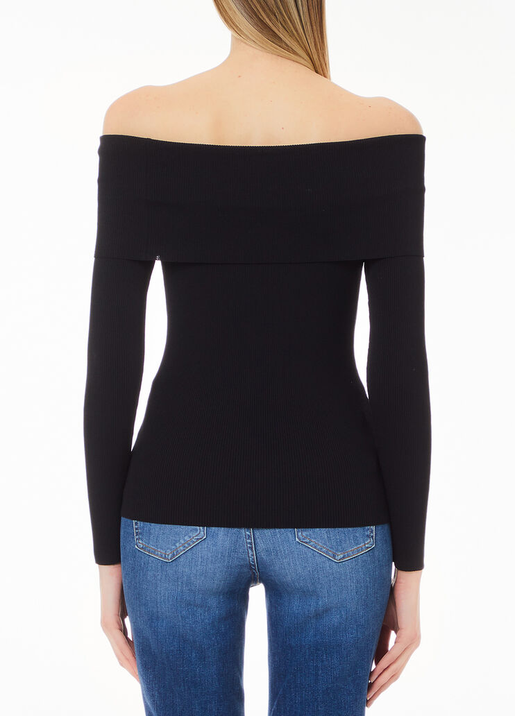 Rib-knit top black Liu Jo - large image number 1