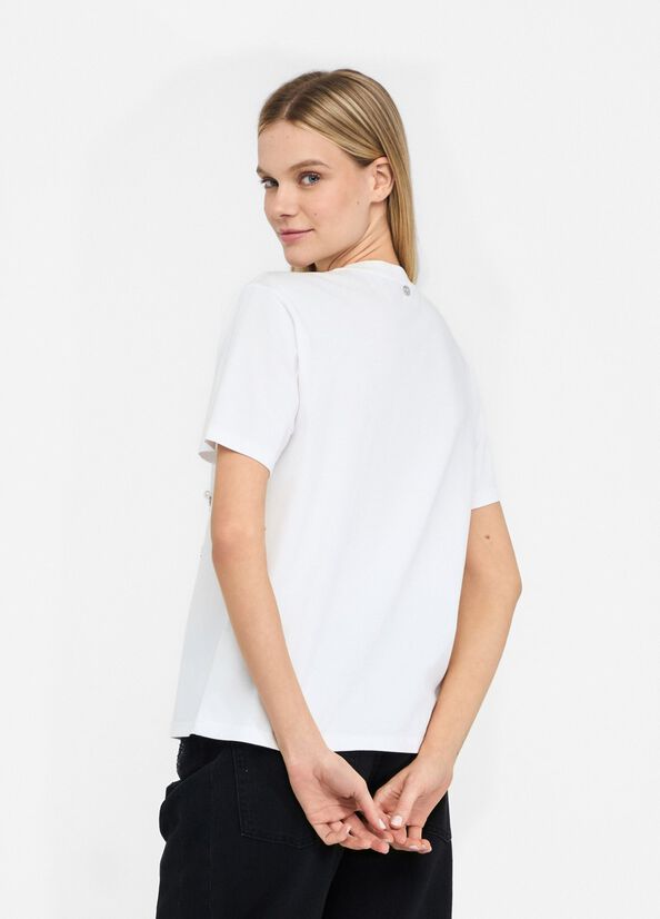 T-shirt with pearls and rhinestones white Liu Jo - large image number 1