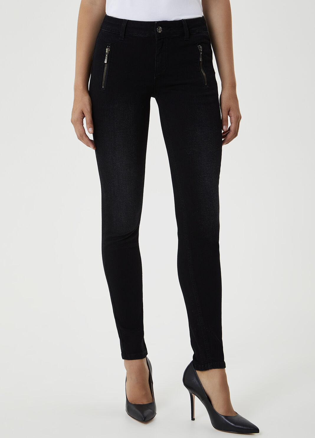 Vaqueros pitillo con cremallera  Denim negro Liu Jo - large image number 0