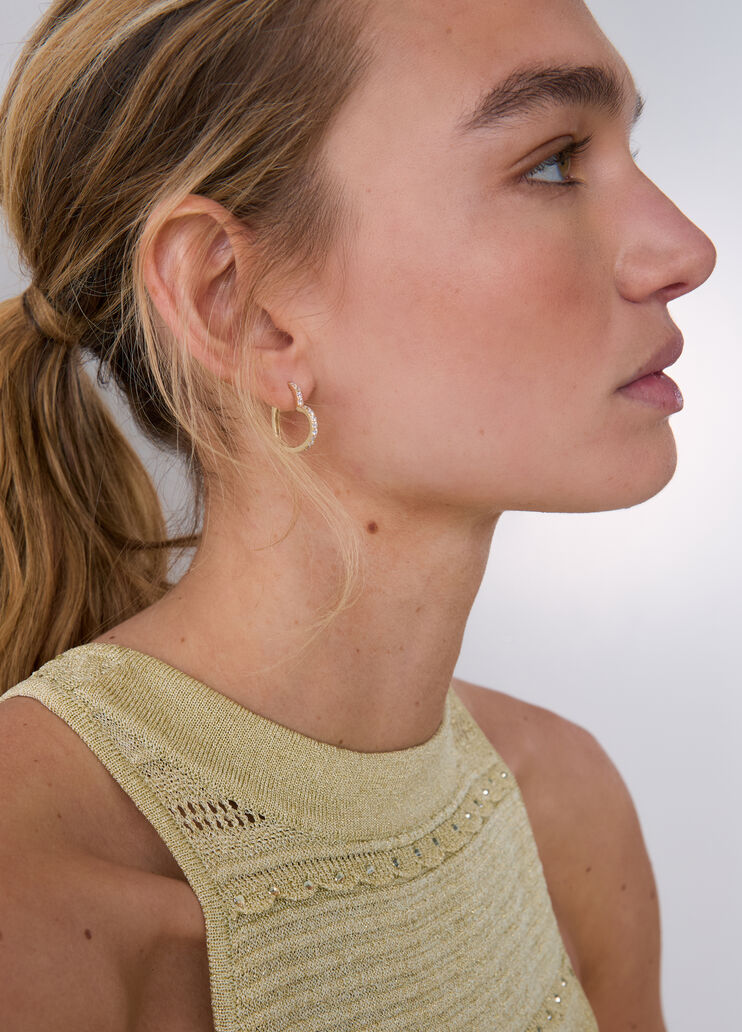 Boucles d'oreilles cr&eacute;oles avec &eacute;clat couleur or Liu Jo - medium