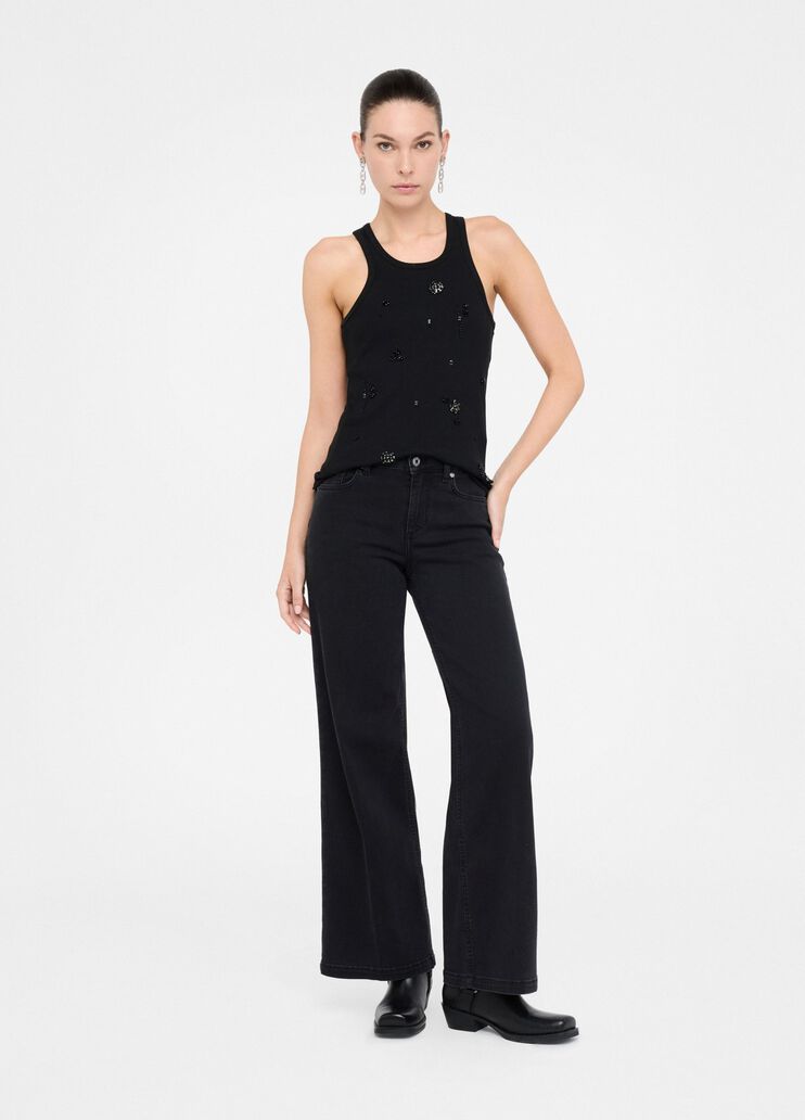 Flare-Jeans mit hohem Bund Denim-Schwarz Liu Jo - medium