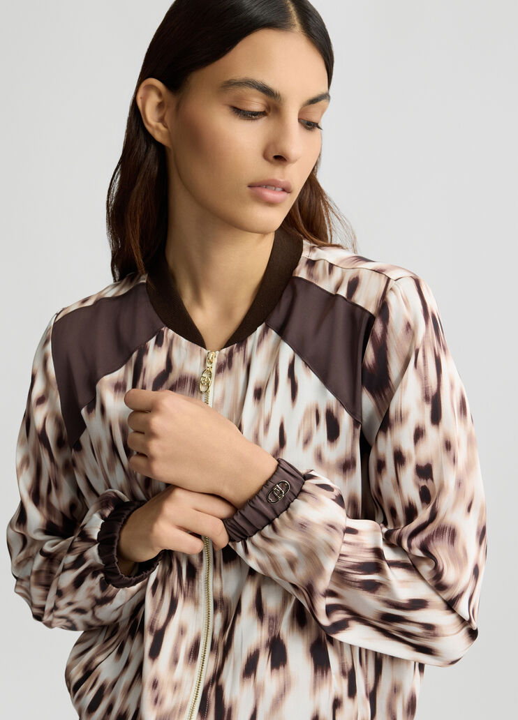 Printed satin bomber jacket animal print Liu Jo - large image number 2 Printed satin bomber jacket animal print Liu Jo - large image number 2