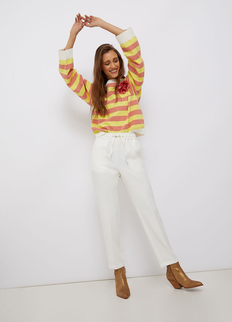 Chinos with belt white wool Liu Jo - large image number 3