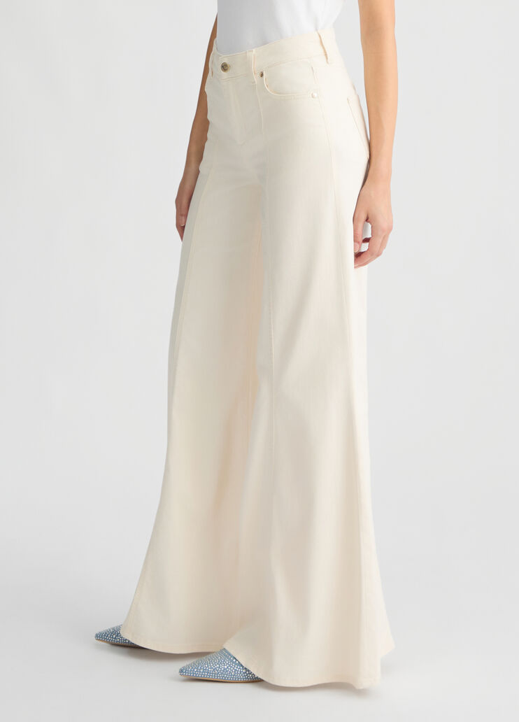 High-waisted super-flared jeans white wool Liu Jo - large image number 3