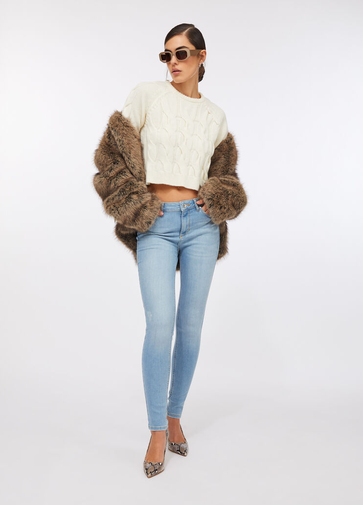 Skinny-Jeans in Cropped-Länge Denimblau Liu Jo - large image number 5