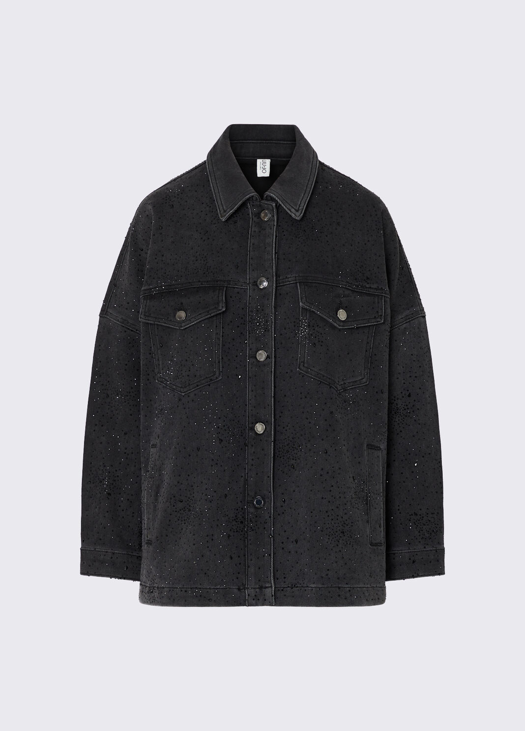Oversized jacket with rhinestones black Liu Jo - large image number 6