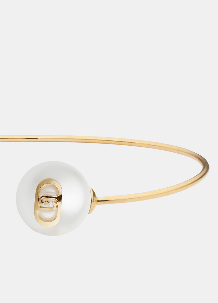 Semi-rigid bracelet with beads gold Liu Jo - large image number 2  Semi-rigid bracelet with beads gold Liu Jo - large image number 2