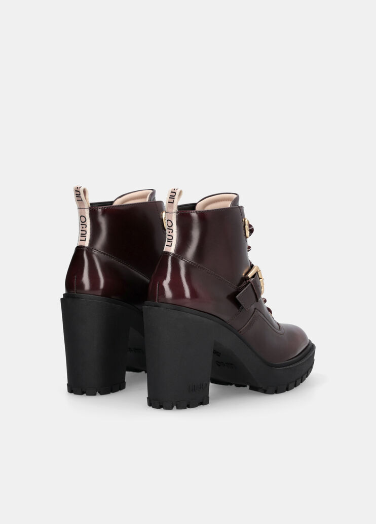 Полусапоги из брашированной кожи темно-винный Liu Jo - large image number 3