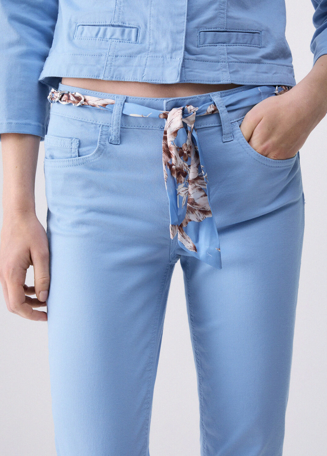 Pantaloni skinny in gabardine azzurro Liu Jo - large image number 2