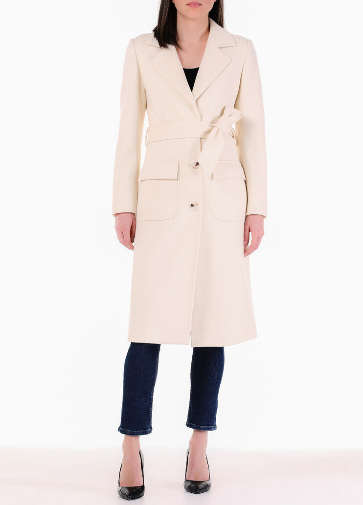 Mantel mit Gürtel Wollweiß Liu Jo - large image number 0