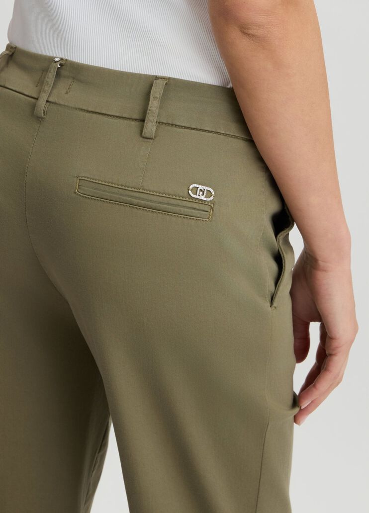 Cropped chinos green Liu Jo - large image number 3 Cropped chinos green Liu Jo - large image number 3