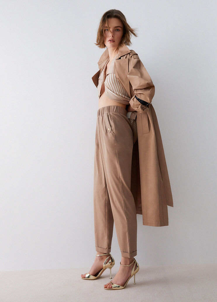 Slim-fit trousers with turn-ups beige Liu Jo - medium