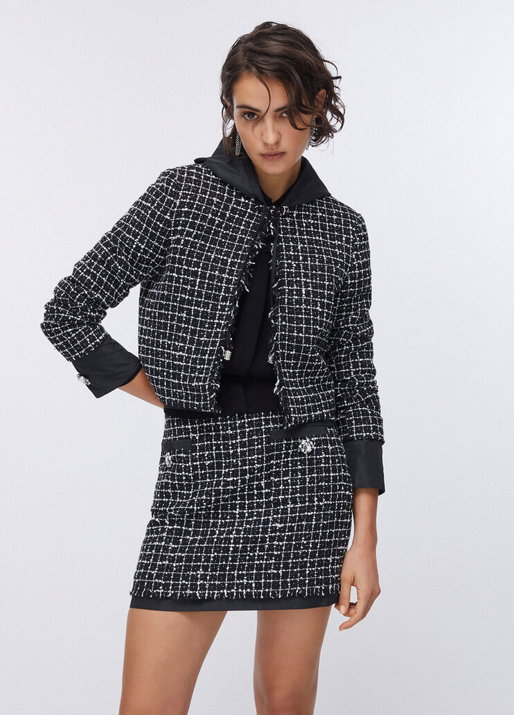 Giacca boxy in boucl&eacute; nero Liu Jo - medium