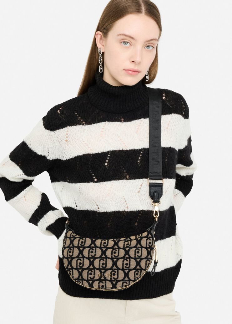 Borsa a spalla piccola jacquard tabacco Liu Jo - medium Borsa a spalla piccola jacquard tabacco Liu Jo - medium
