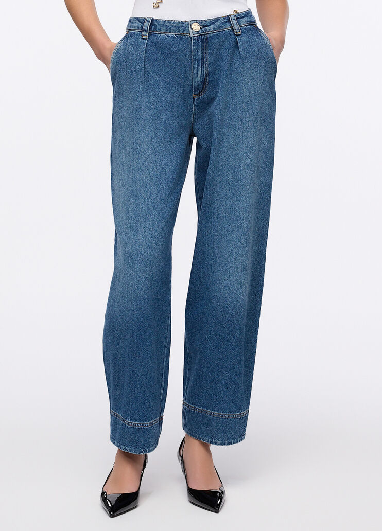 Straight-Jeans mit Bundfalten Denimblau Liu Jo - large image number 0