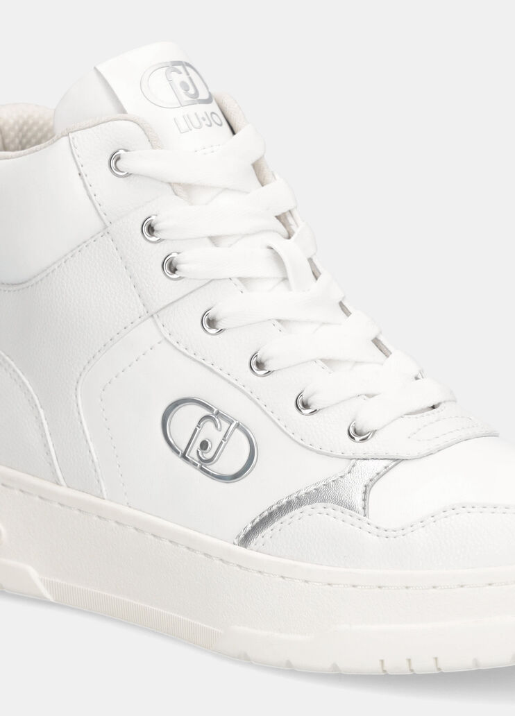 Leather basketball sneakers white Liu Jo - large image number 6 Leather basketball sneakers white Liu Jo - large image number 6