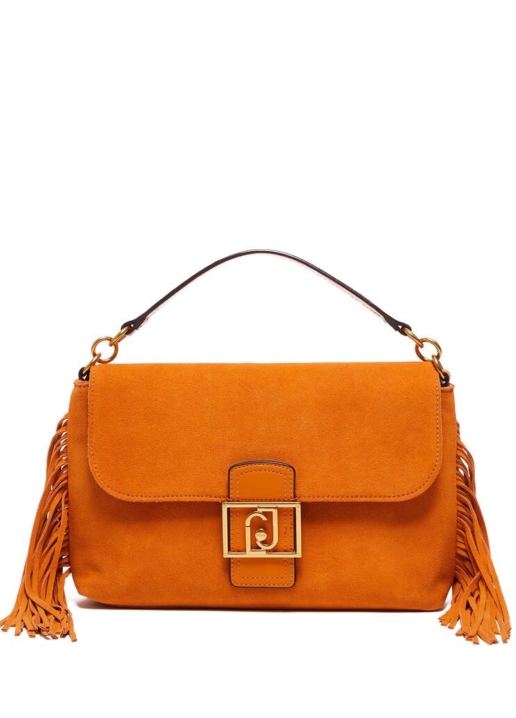 Handtasche aus Wildleder mit Fransen Farbe Orange | Liu Jo