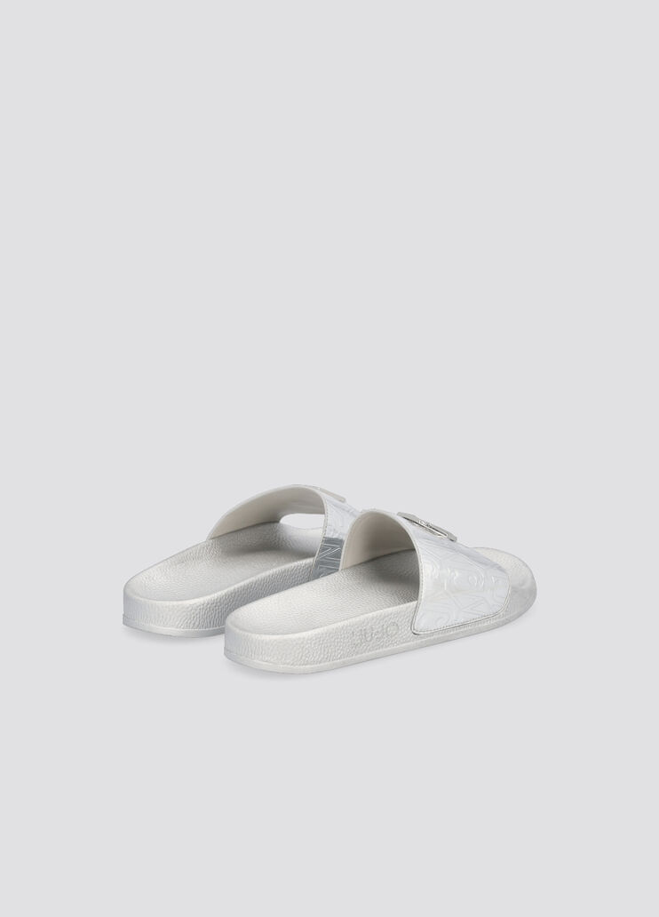Slippers with monogram logo silver Liu Jo - large image number 2 Slippers with monogram logo silver Liu Jo - large image number 2