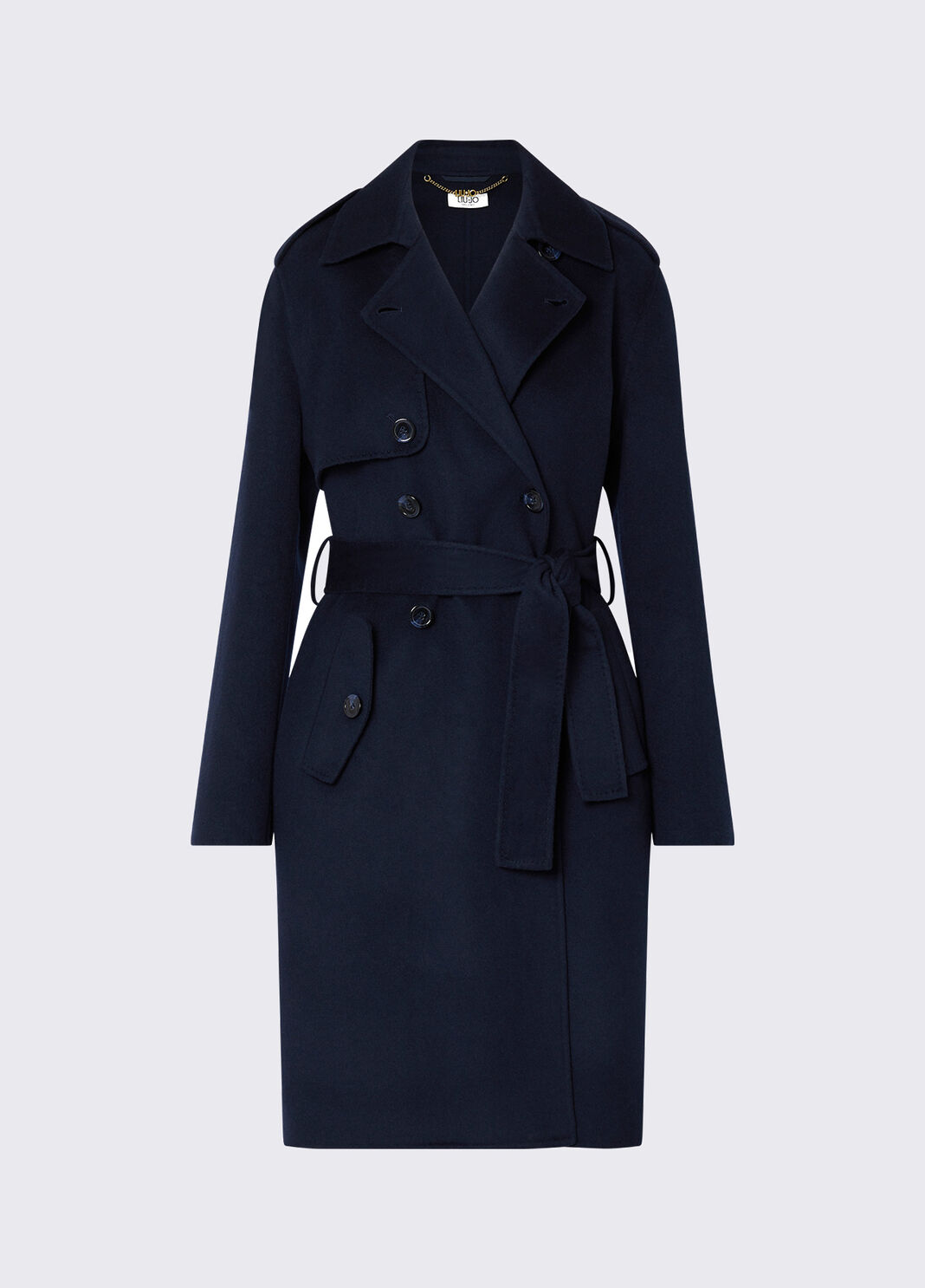 Long wool coat dark blue Liu Jo - large image number 6