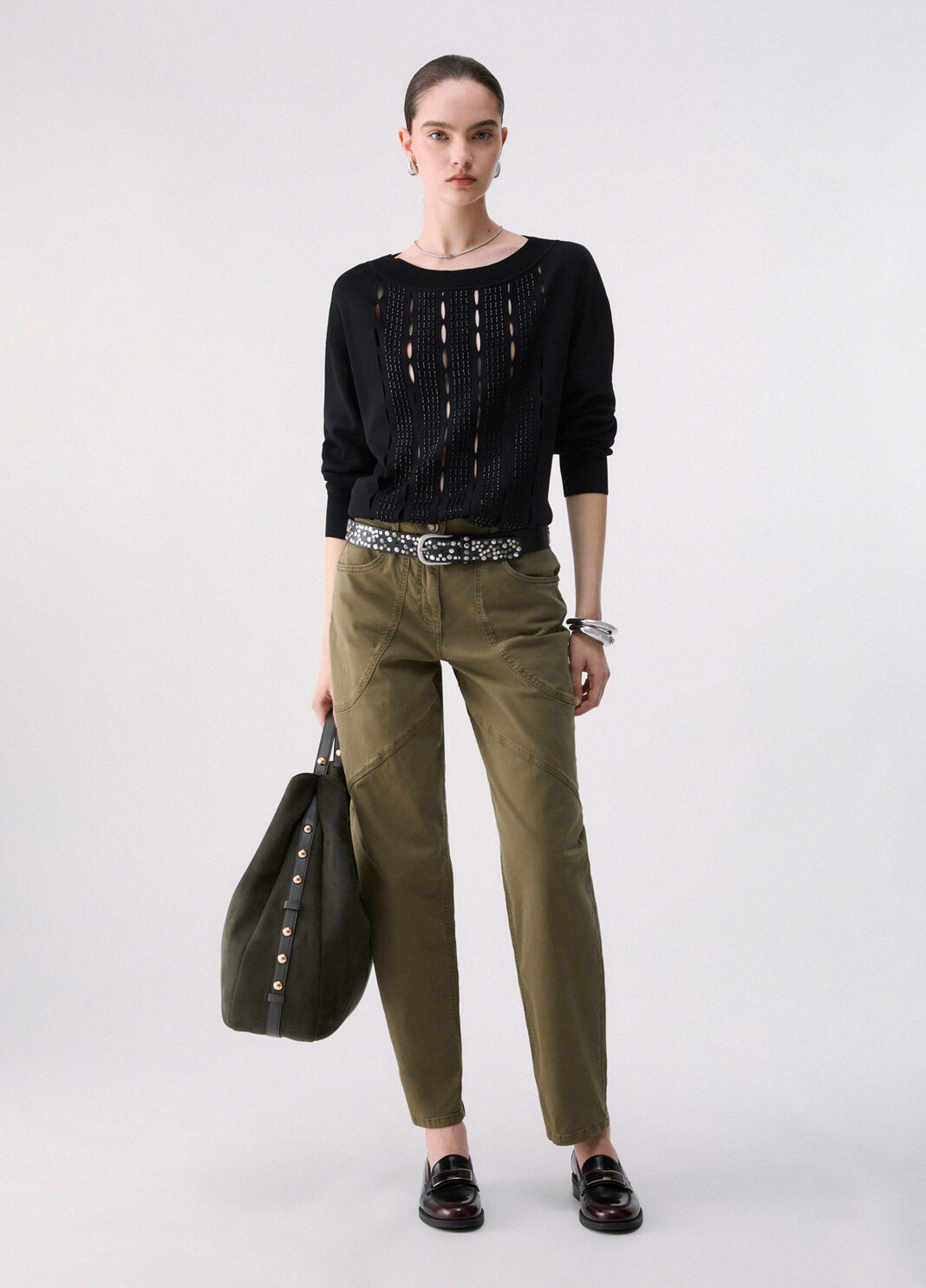 Strick mit Cut-outs bestickt schwarz Liu Jo - large image number 5