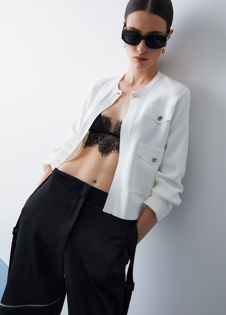 Smart knit jacket white Liu Jo - medium