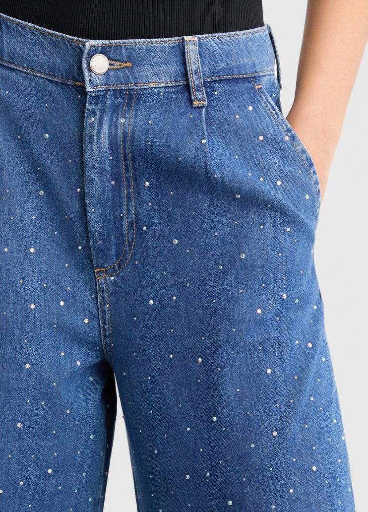 Flared jeans with rhinestones dark denim Liu Jo - large image number 4 Flared jeans with rhinestones dark denim Liu Jo - large image number 4