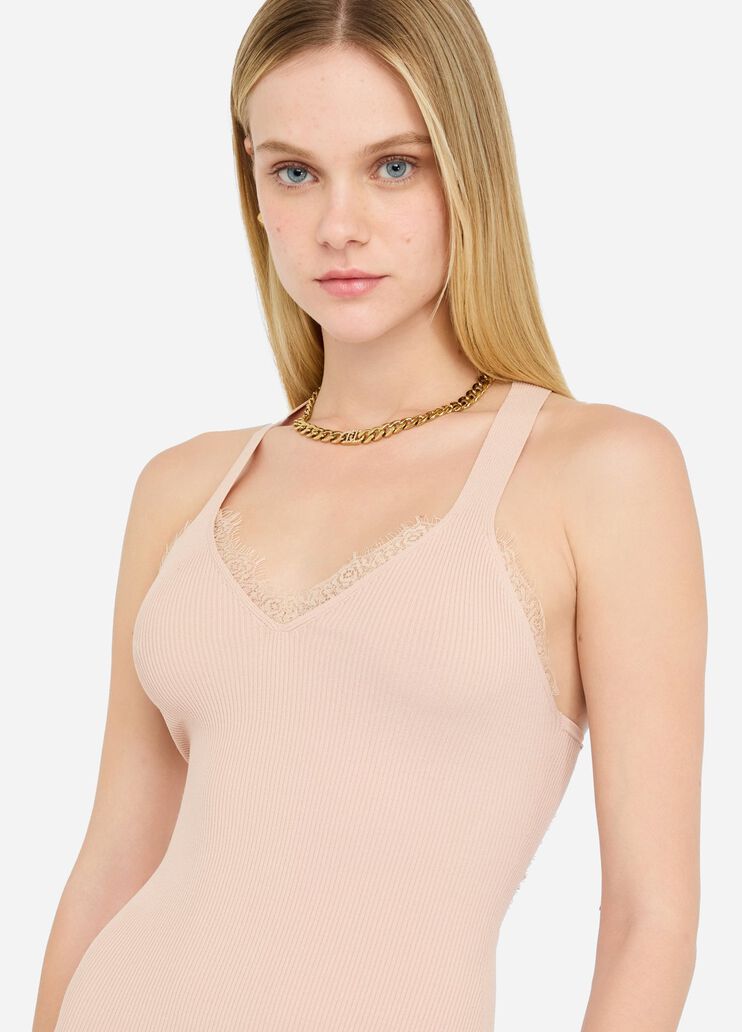 Long knit dress powder pink Liu Jo - medium Long knit dress powder pink Liu Jo - medium