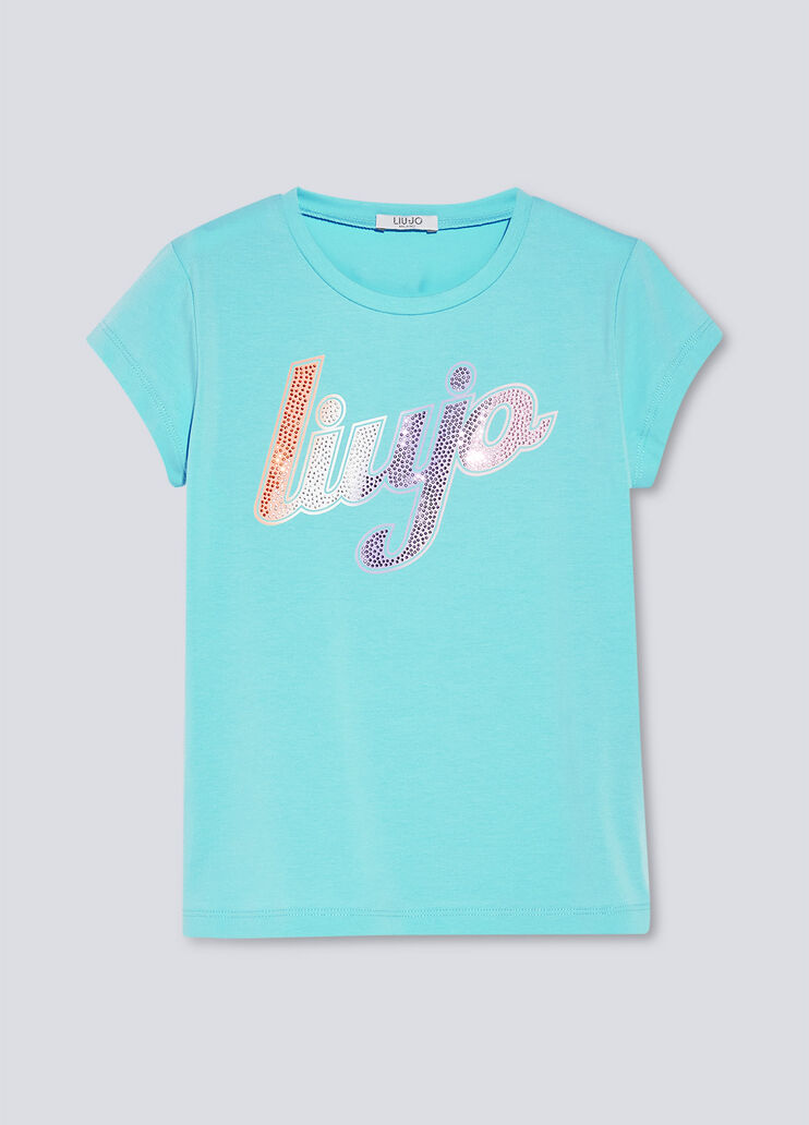 T-shirt with logo azure blue/gradient Liu Jo - large image number 0