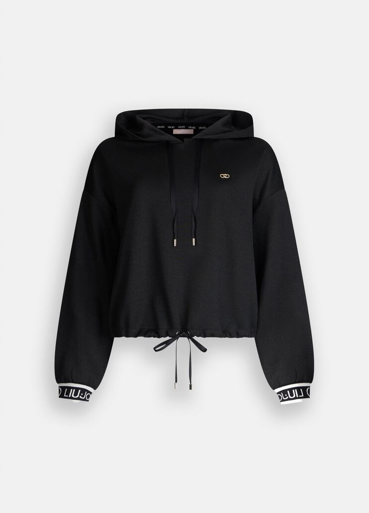 Sudadera de lurex® con capucha negro Liu Jo - large image number 6