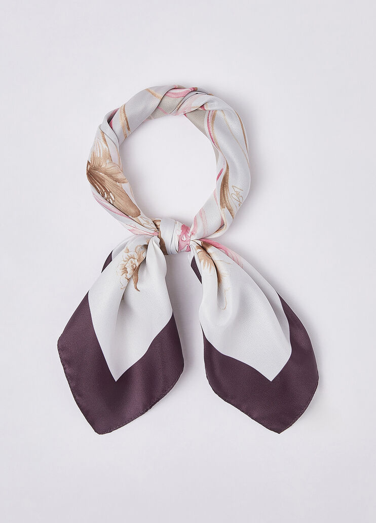 Foulard piccolo a fiori marrone Liu Jo - medium