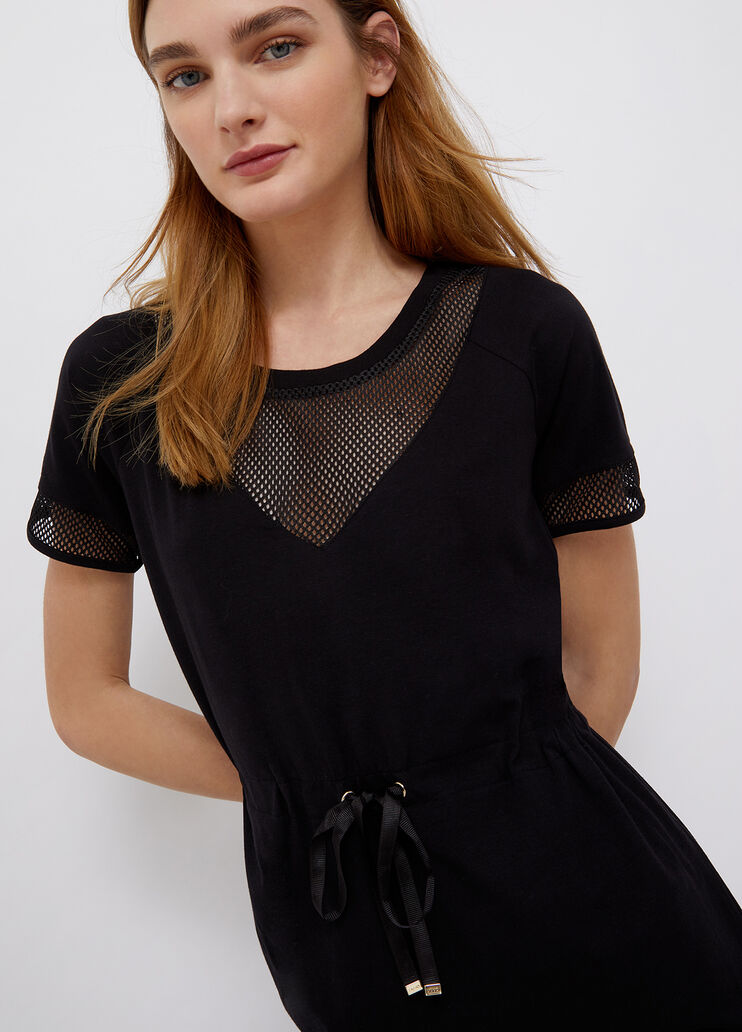 Long dress with mesh inserts black Liu Jo - large image number 2 Long dress with mesh inserts black Liu Jo - large image number 2