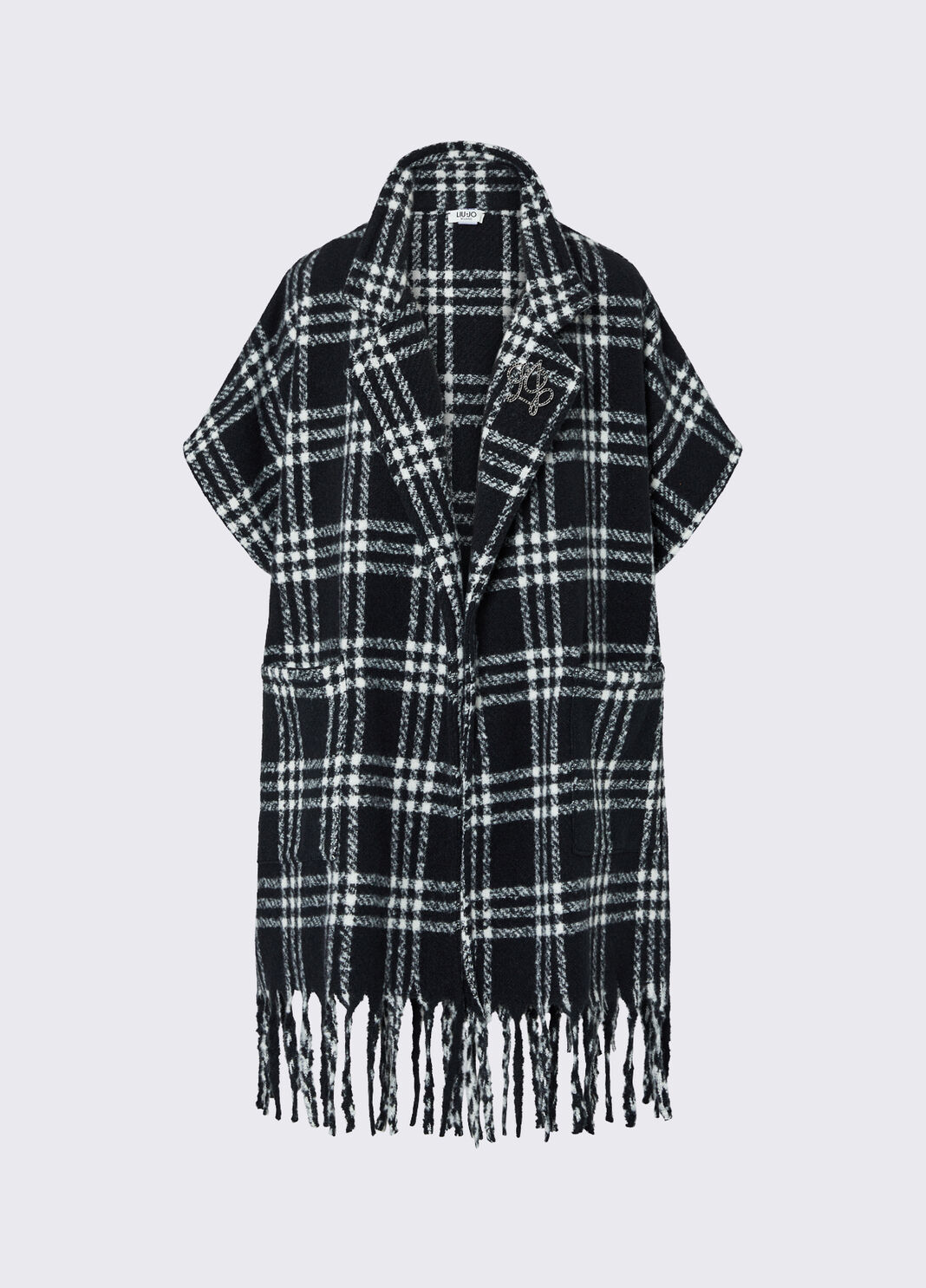 Poncho lang Jacquard schwarz Liu Jo - large image number 6