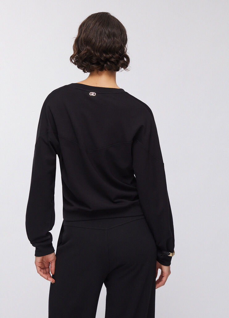 Sweatshirt mit Kettendetails schwarz Liu Jo - large image number 1